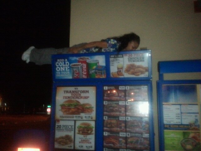 Fast food sign planking